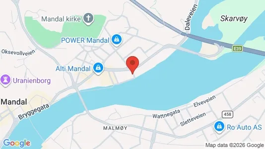 Commercial properties for sale i Mandal - kort over placeringen