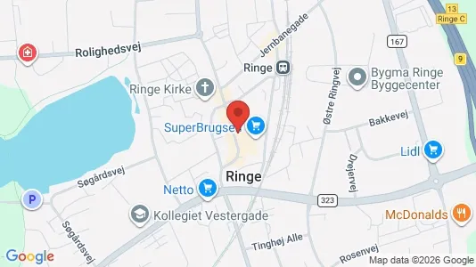Företagslokaler för uthyrning i Ringe – Foto från Google Street View