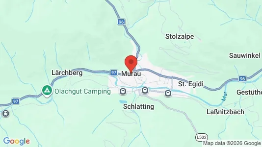 Restaurants for sale i Murau - kort over placeringen