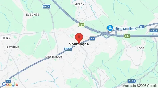 Ladenlokale zur Miete i Soumagne – Foto von Google Street View