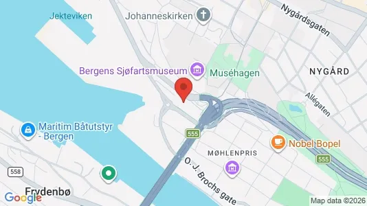 Office spaces for rent i Bergen Bergenhus - kort over placeringen