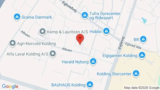Commercial properties for rent i Kolding - kort over placeringen