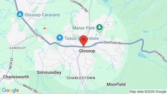 Gewerbeflächen zum Kauf i Glossop - Derbyshire - kort over placeringen