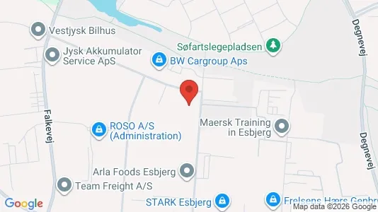 Commercial properties for rent i Esbjerg Ø - kort over placeringen