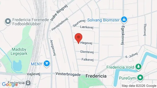 Commercial properties for rent i Fredericia - kort over placeringen