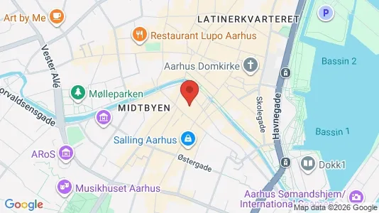 Kontorhoteller til leje i Aarhus C - kort over placeringen