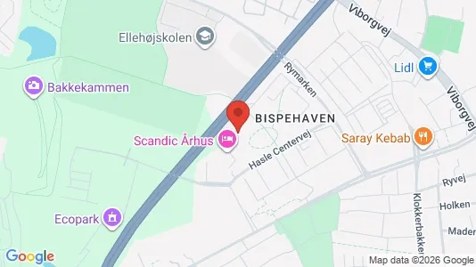 Kontorhoteller til leje i Aarhus V - kort over placeringen