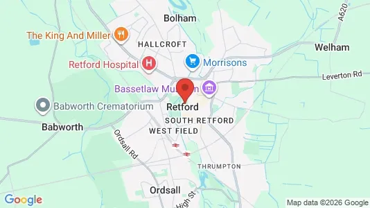 Büros zur Miete i Retford - Nottinghamshire - kort over placeringen