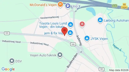 Liikekiinteistöt Myynnissä i Vejen - Kuva Google Street Viewstä
