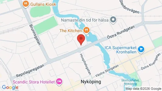 Kantorruimte te huur i Nyköping - kort over placeringen