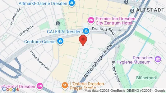 Kontorlokaler til leje i Dresden - kort over placeringen