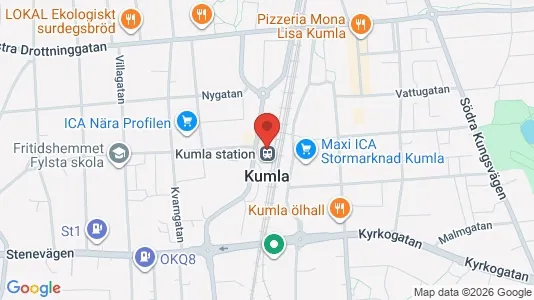 Commercial properties for rent i Kumla - kort over placeringen