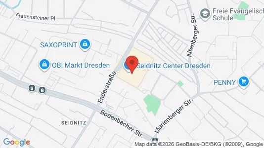 Kantorruimte te huur i Dresden - kort over placeringen