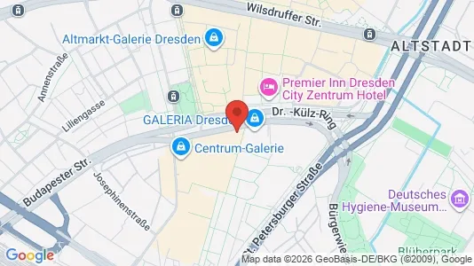 Office spaces for rent i Dresden - kort over placeringen