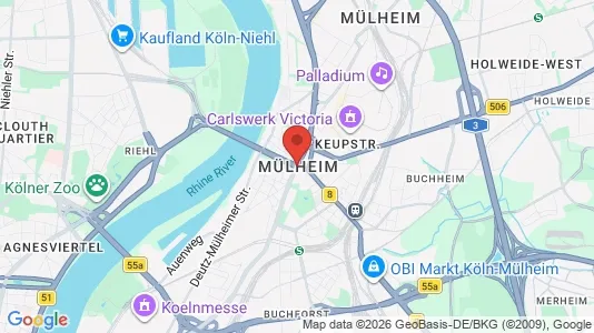 Varastot Vuokrattavana i Cologne Mülheim - Kuva Google Street Viewstä