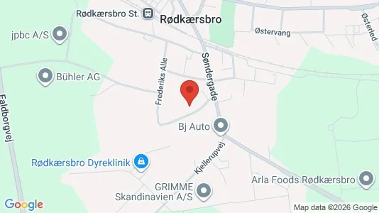 Lager zur Miete i Rødkærsbro – Foto von Google Street View