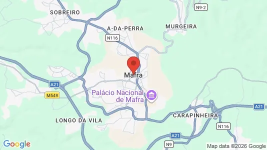Shops for sale i Mafra - kort over placeringen
