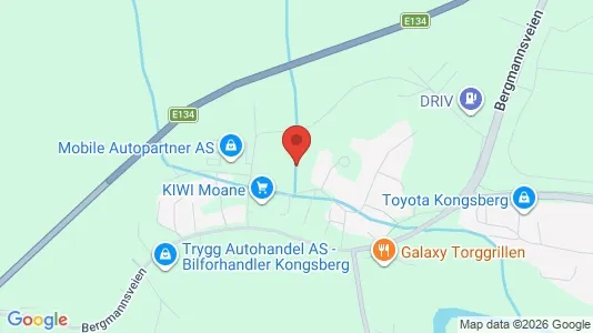 Varastot Vuokrattavana i Kongsberg - Kuva Google Street Viewstä