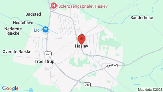 Kaupat Vuokrattavana i Haslev - Kuva Google Street Viewstä
