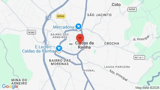 Winkels te huur i Caldas da Rainha - kort over placeringen