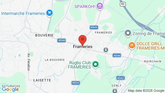 Varastot Vuokrattavana i Frameries - Kuva Google Street Viewstä
