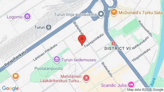 Commercial properties for rent i Turku - kort over placeringen