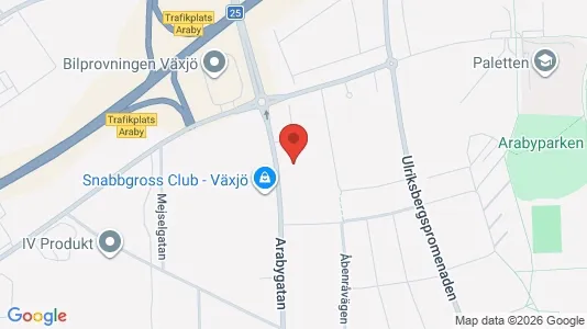 Företagslokaler för uthyrning i Växjö - kort over placeringen