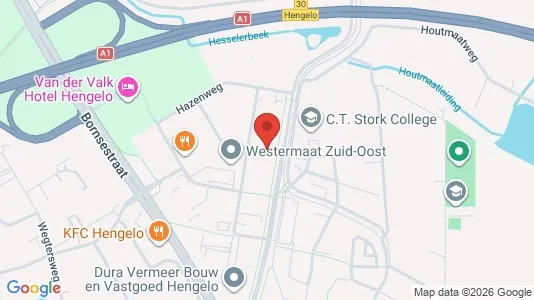 Lokaler til leje i Hengelo - kort over placeringen