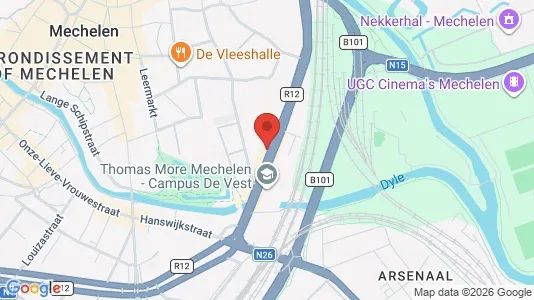 Kontorlokaler til leje i Mechelen - kort over placeringen