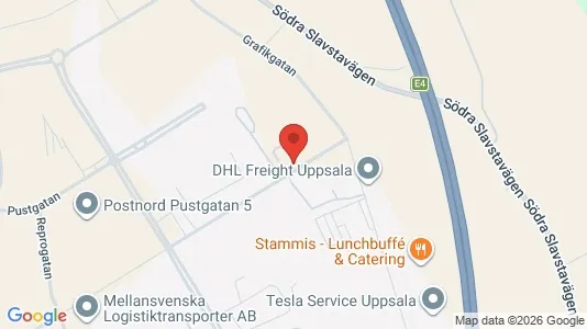 Værkstedslokaler til leje i Uppsala - kort over placeringen