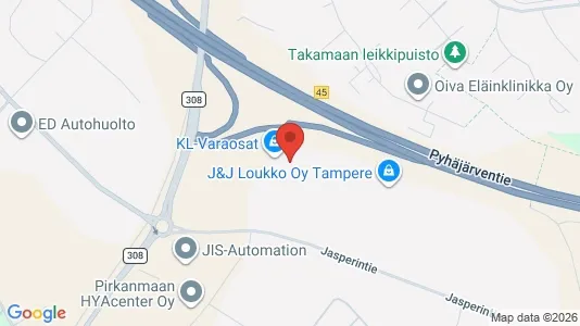 Warehouses for rent i Pirkkala - kort over placeringen