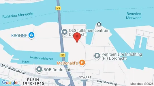 Commercial properties for rent i Dordrecht - kort over placeringen