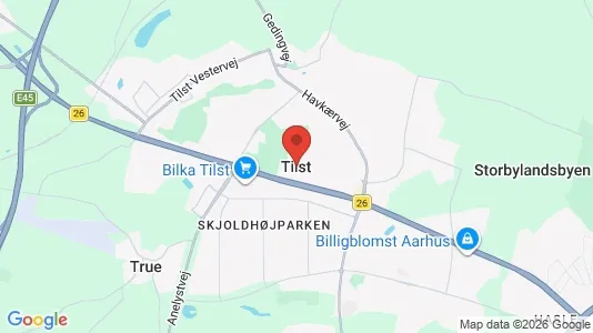 Kaupat Vuokrattavana i Tilst - Kuva Google Street Viewstä