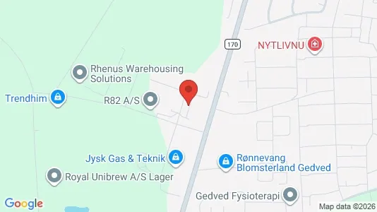 Warehouses for sale i Gedved - kort over placeringen
