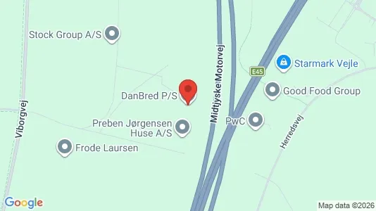 Kantorruimte te huur i Vejle - kort over placeringen