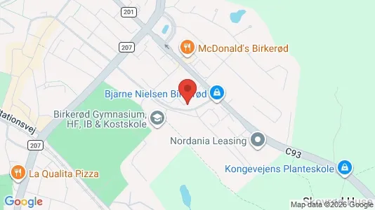 Coworking spaces for rent i Birkerød - kort over placeringen