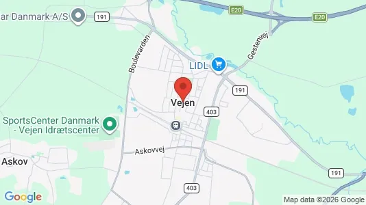 Ladenlokale zur Miete i Vejen – Foto von Google Street View