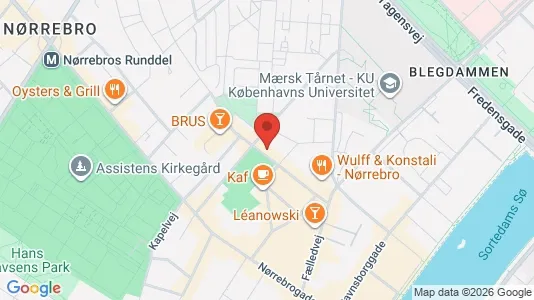 Kontorer til leie i Nørrebro - kort over placeringen