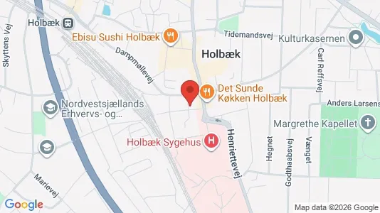 Coworking spaces for rent i Holbæk - kort over placeringen