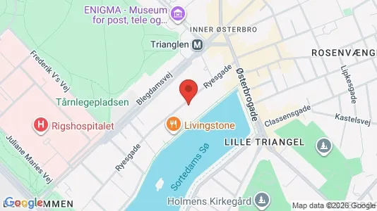 Kontorlokaler til leje i Østerbro - kort over placeringen