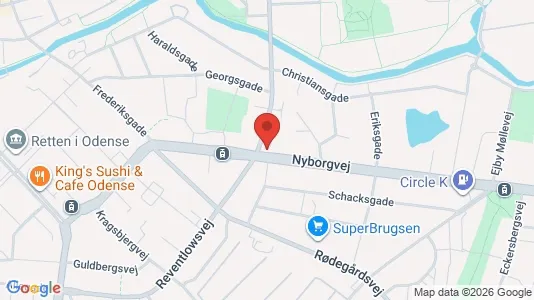 Liikekiinteistöt Vuokrattavana i Odense C - Kuva Google Street Viewstä