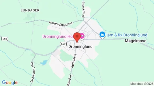 Varastot Vuokrattavana i Dronninglund - Kuva Google Street Viewstä