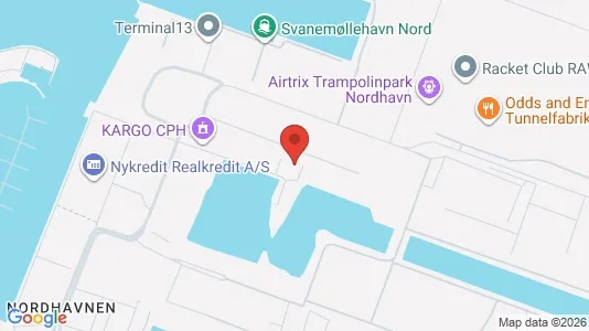 Showrooms for rent i Nordhavn - kort over placeringen