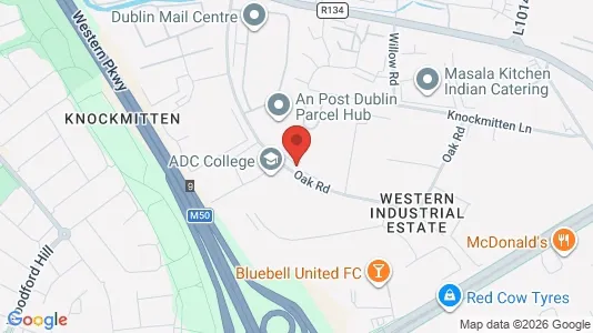 Industrial properties for rent i Dublin 12 - kort over placeringen