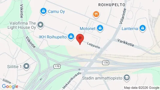 Lager til leie i Helsingfors Itäinen - kort over placeringen