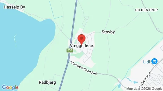 Ladenlokale zur Miete i Væggerløse – Foto von Google Street View