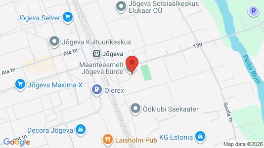 Büros zur Miete i Jõgeva - kort over placeringen