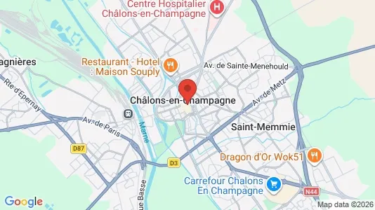 Gewerbeflächen zur Miete i Châlons-en-Champagne - kort over placeringen