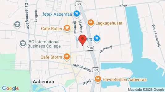 Kontorlokaler til leje i Aabenraa - kort over placeringen