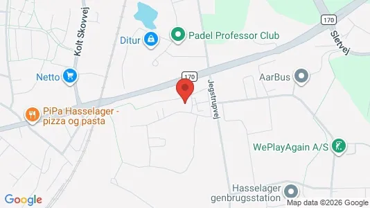 Almacenes En venta i Hasselager - kort over placeringen